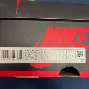 Jordan 1 hyper royal worn authentic